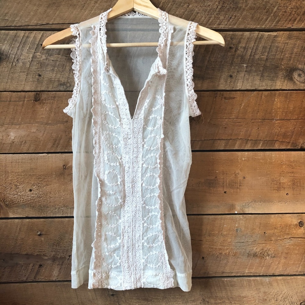 Crocheted Lace Tank Top for Layering